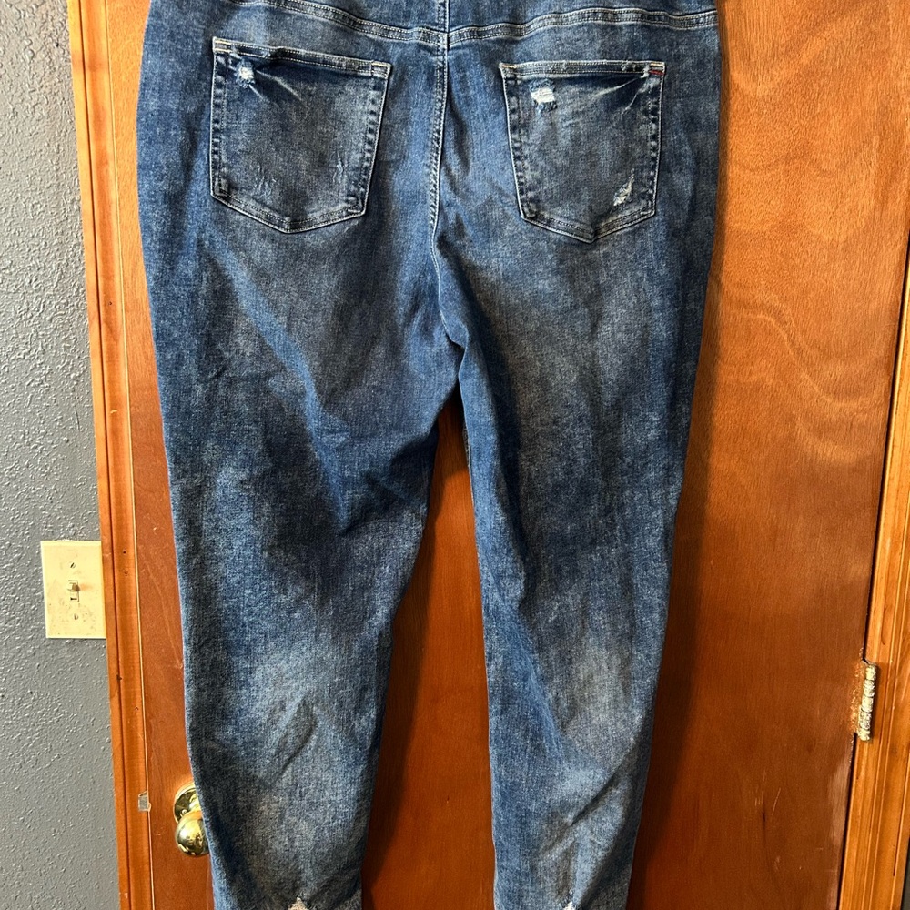 Maurices Dark Blue Distressed Ankle Jeans - Picture 3 of 5